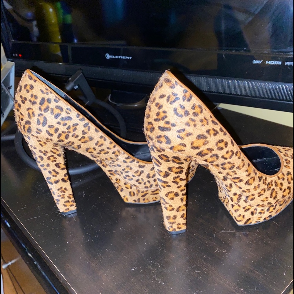 Leopard Print, Fur, Pumps with Platform